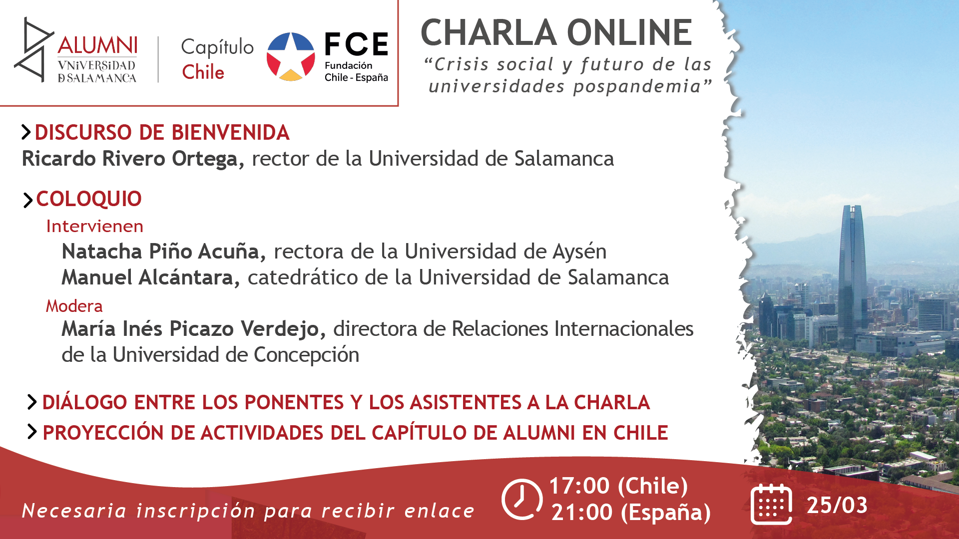 Charla "Crisis social y futuro en las universidades pospandemia"