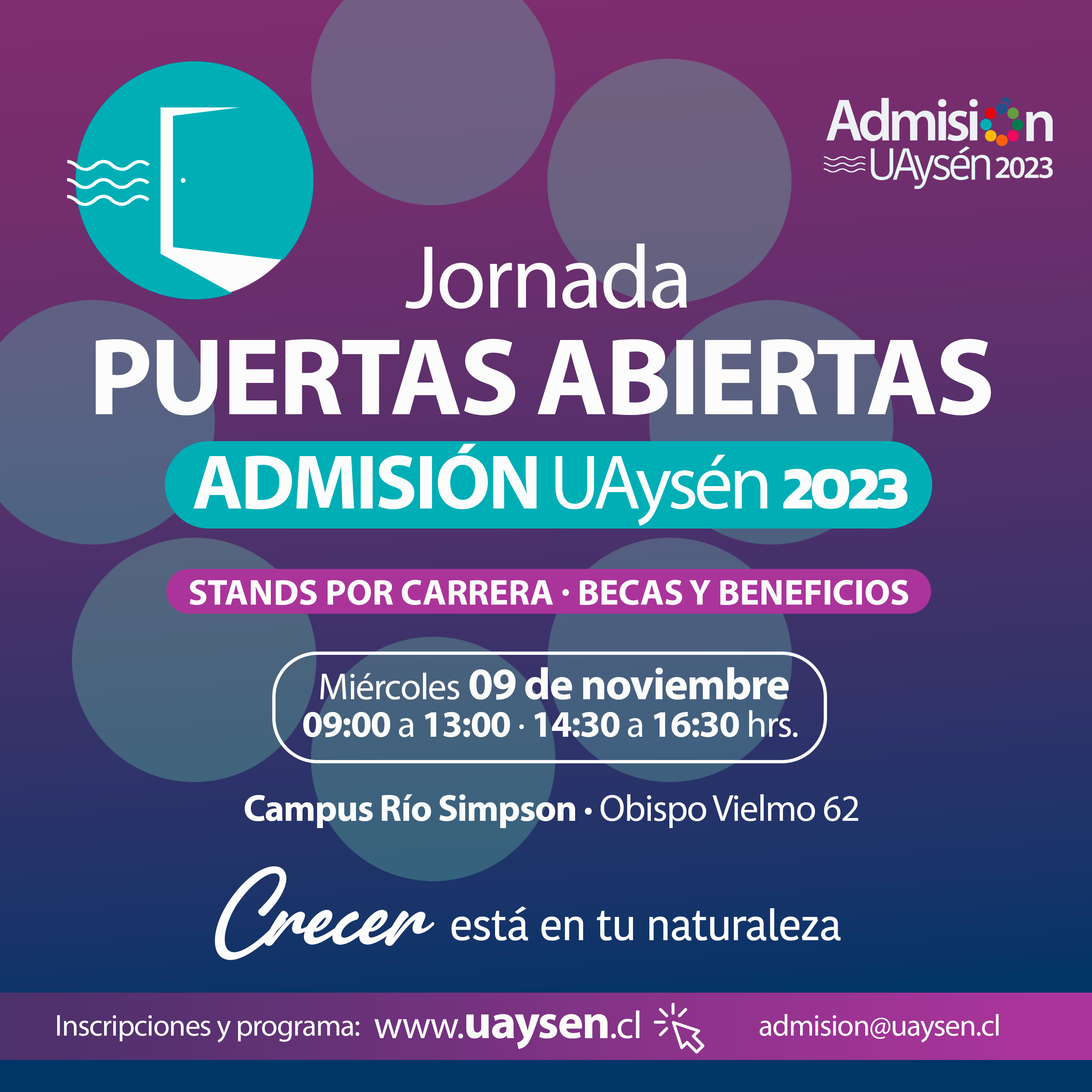 Jornada Puertas Abiertas UAysén Admisión 2023