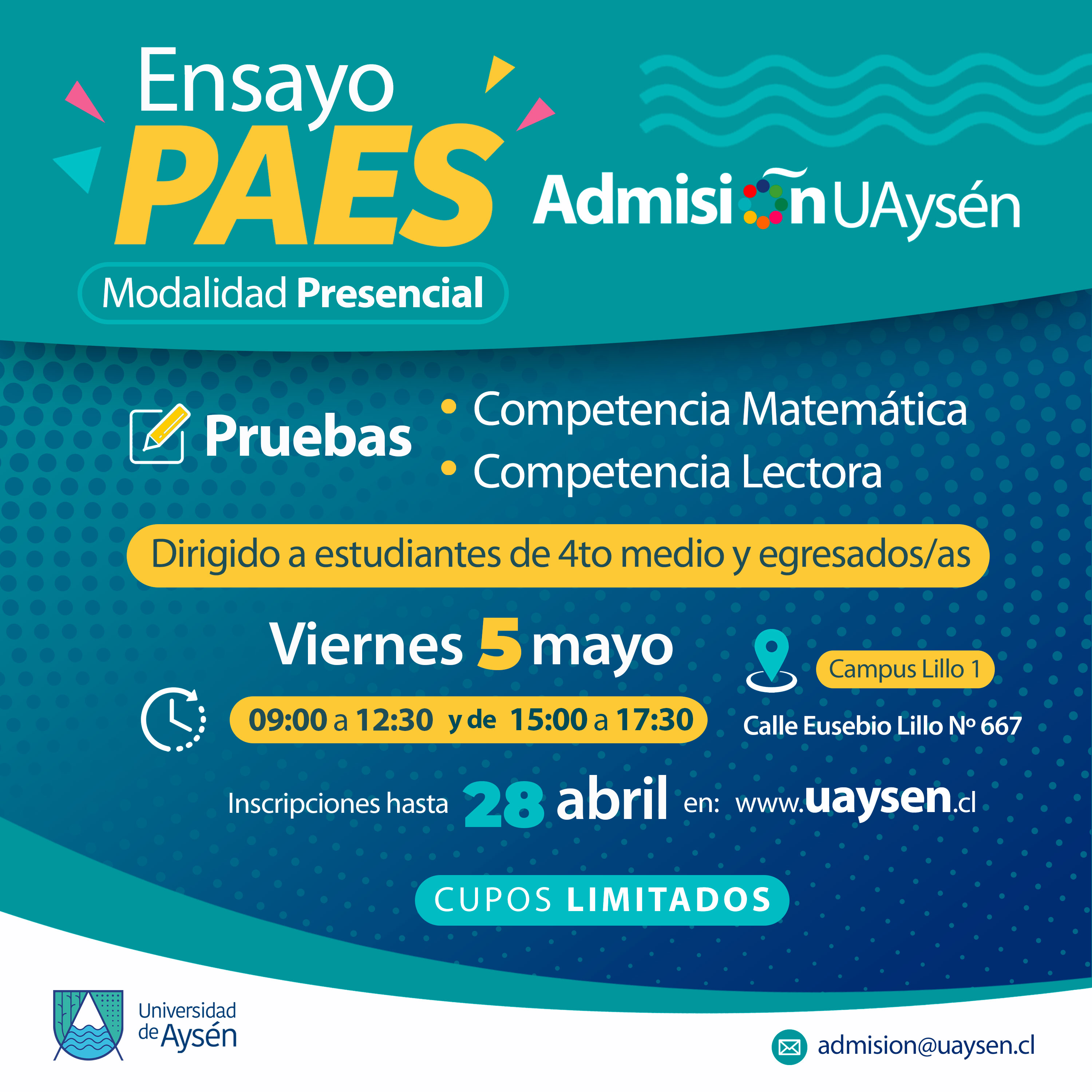 Ensayo presencial PAES Admisión UAysén