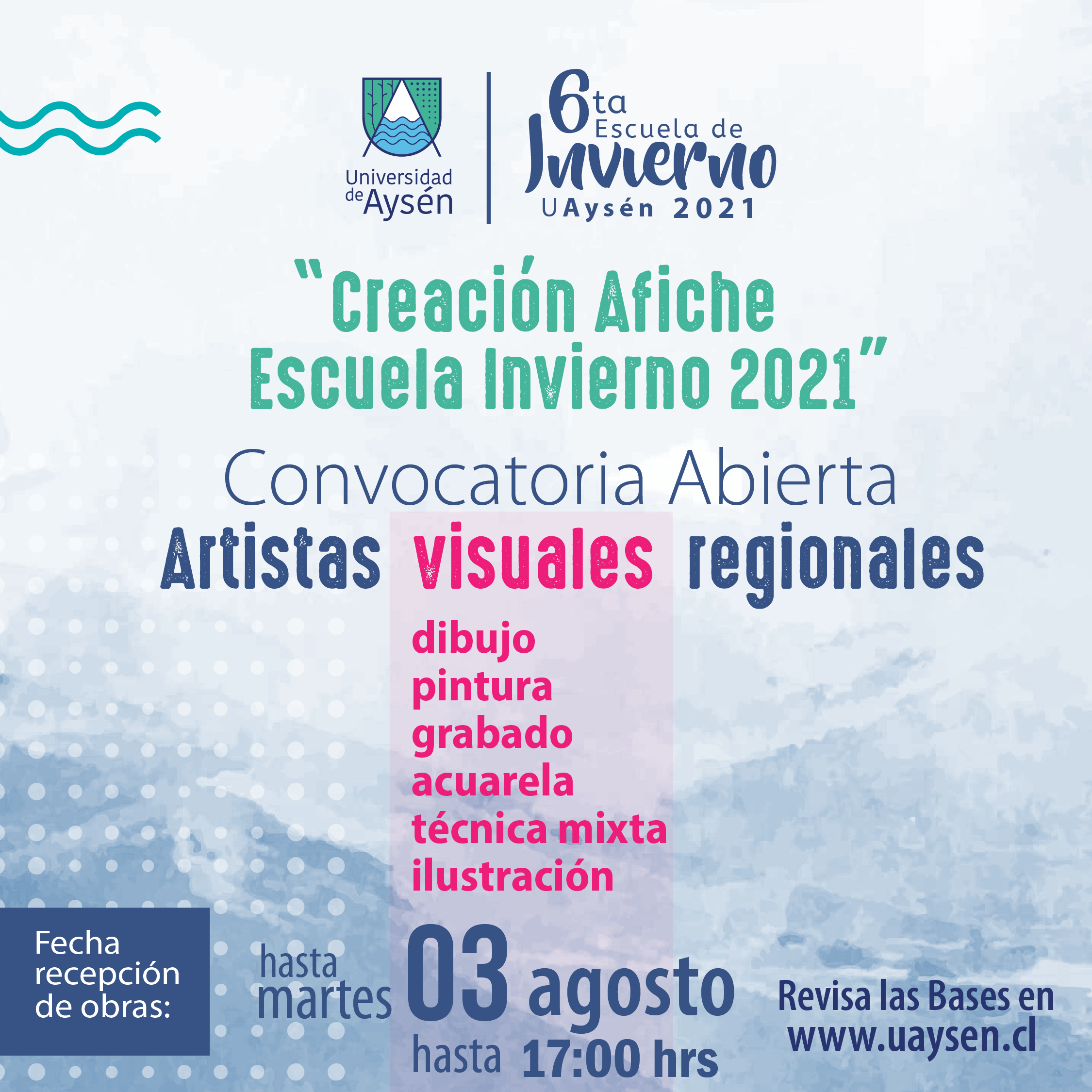 Convocatoria abierta artistas regionales creación afiche escuela de invierno 2021