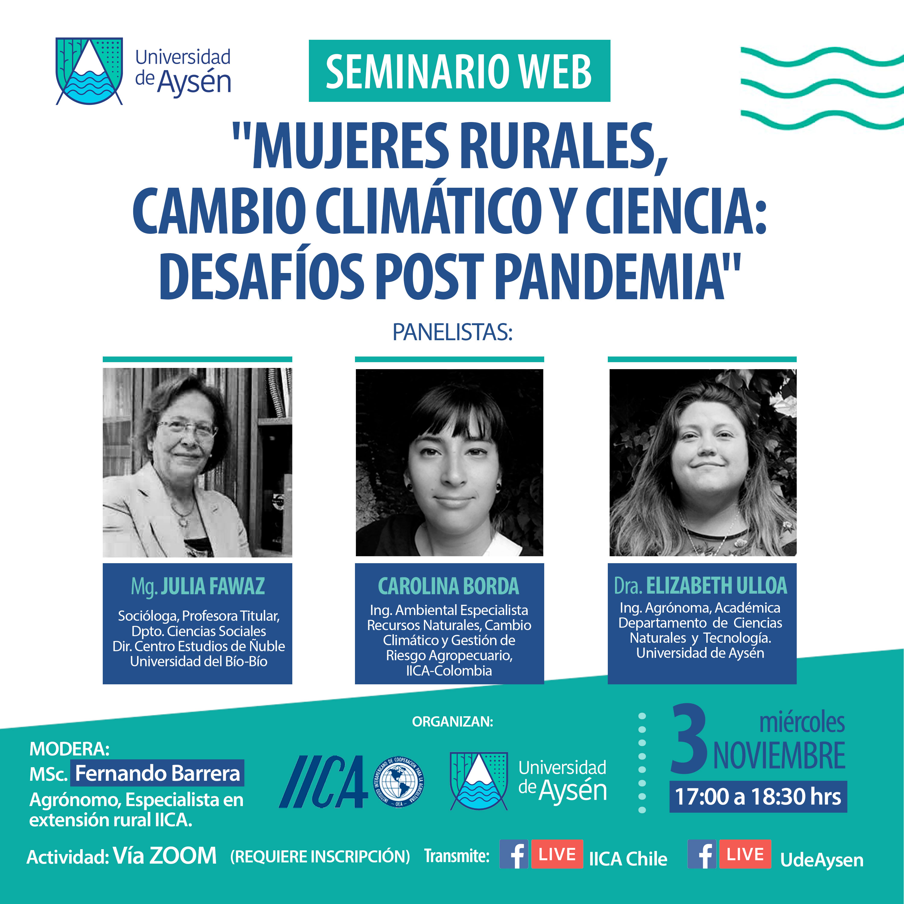 Seminario "Mujeres rurales, cambio climático y ciencia: desafíos post pandemia".