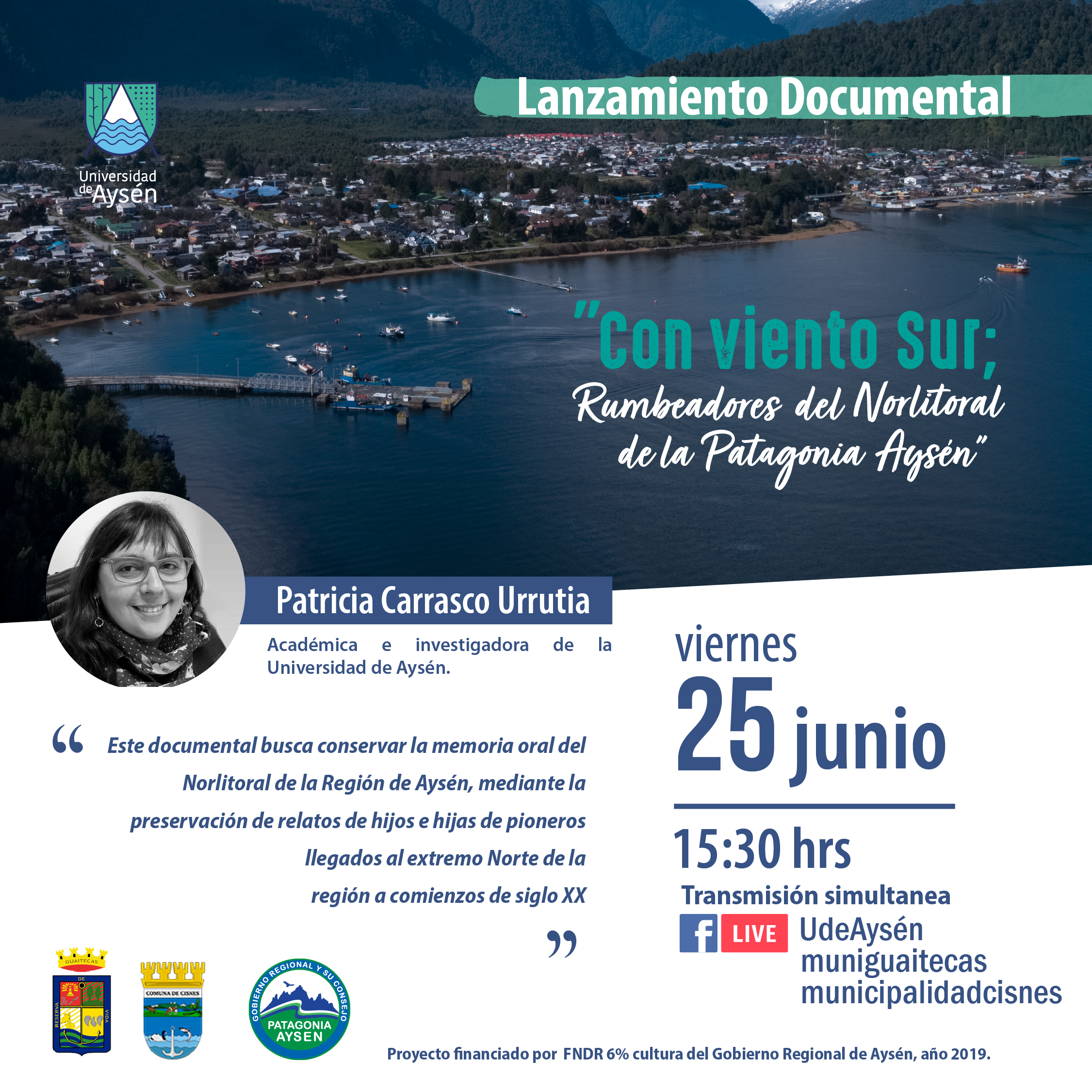 Lanzamiento Documental "Con Viento sur: Rumbeadores del Norlitoral de la Patagonia Aysén"