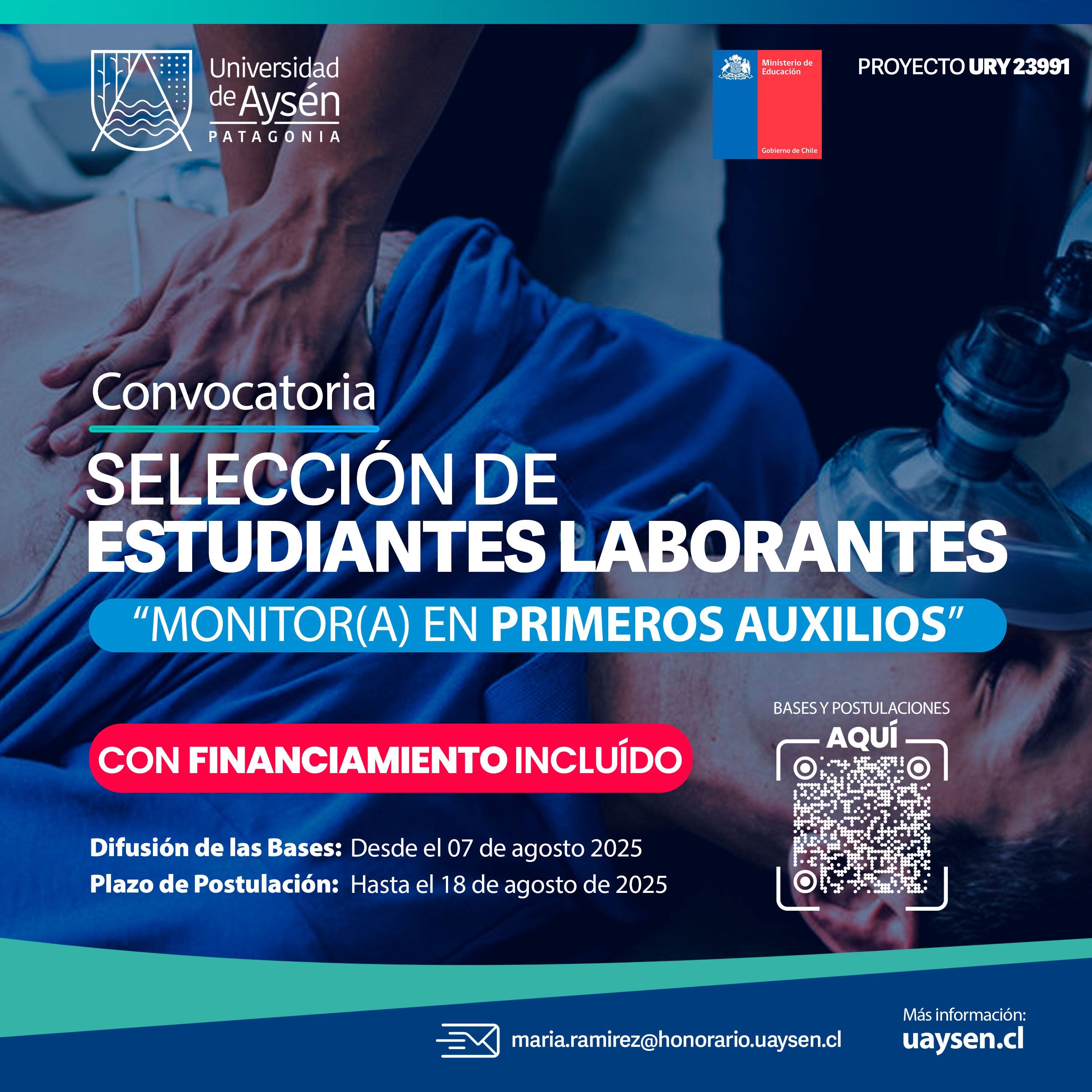 Selección de estudiantes laborantes - Monitor (a) en primeros auxilios